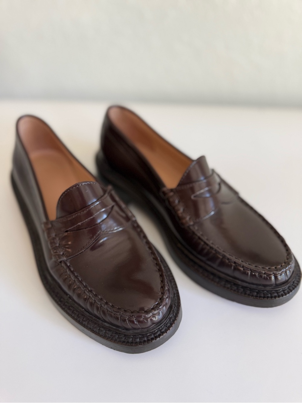 J. Crew Dark Brown Leather Penny Loafers - Picture 2 of 8